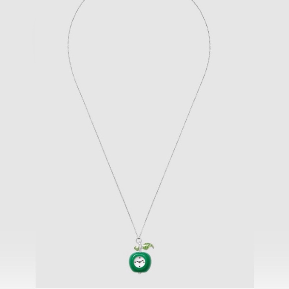 🌴 MARC JACOBS GREEN APPLE 🍏 CLOCK PENDANT NECKLACE! 🎊 - Picture 5 of 11